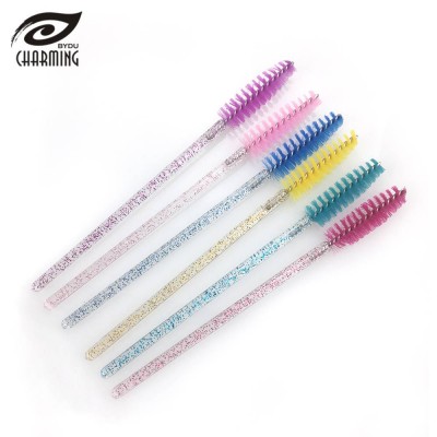 50pcs/bag mascara wands brush eyelash extension brush applicator with crystal bling bling handle